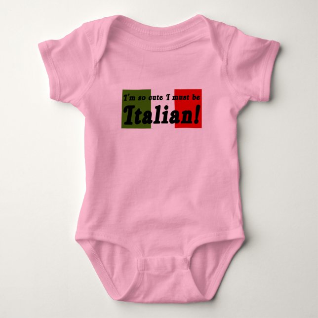 So niedlich muss ich italienisches Säuglings-Shirt Baby Strampler (Vorderseite)