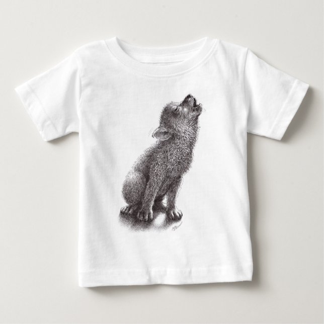 So Niedlich - Young Howling Wolf Baby T-shirt (Vorderseite)