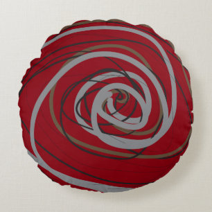 SO RED SPIRAL Round Throw Kissen