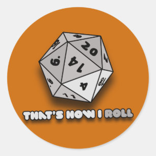 So Roll d20 Runder Aufkleber