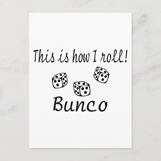 So Roll ich Bunco Postkarte (Vorderseite)