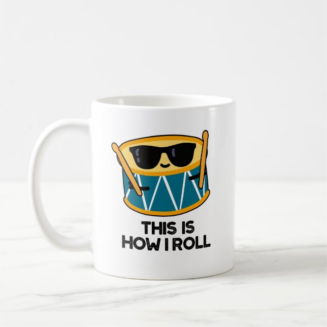 So Roll ich den Funny Drummer Drum Pub Kaffeetasse (Links)