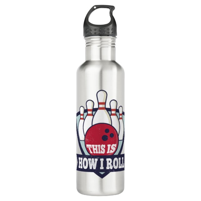 So Roll ich Funny Bowling Team Bowlers Geschenk Edelstahlflasche (Vorderseite)