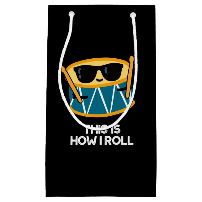 So Roll ich Funny Drummer Drum Pun Dark BG Kleine Geschenktüte (Vorderseite)
