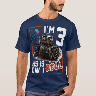 So Roll ich Monster Truck 3. Geburtstag 3 T-Shirt