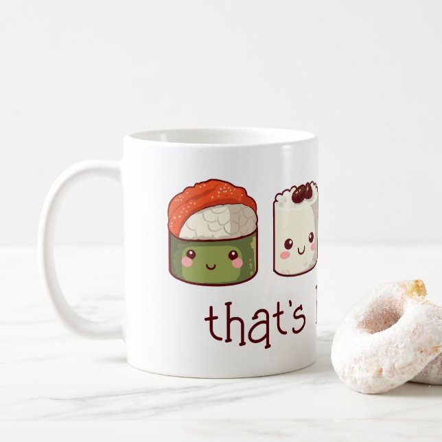 So Roll ich Niedlich Kawaii Sushi Kaffeetasse (Mit Donut)