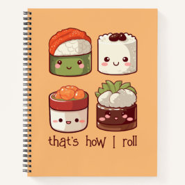 So Roll ich Niedlich Kawaii Sushi Notizbuch