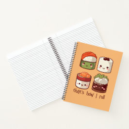 So Roll ich Niedlich Kawaii Sushi Notizbuch