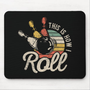 So Roll ich Retro Bowling Bowler Fun Geschenk Mousepad