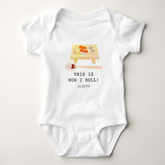 So Roll ich Sushi Board Baby Bodysuit Strampler (Vorderseite)