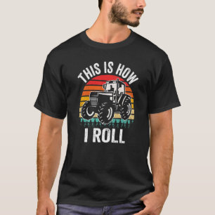 So Roll ich Vintagen Traktor Retro-Sonnenuntergang T-Shirt
