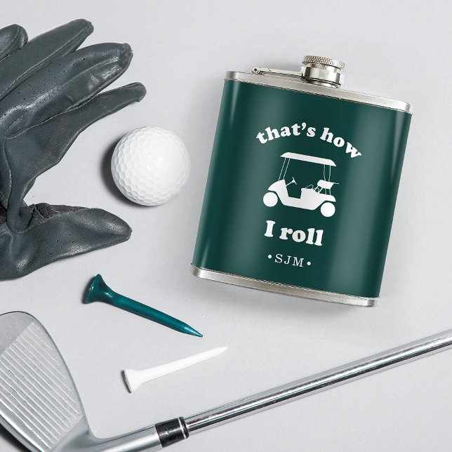 So Roll | Mit Monogramm Golf Flachmann (Von Creator hochgeladen)