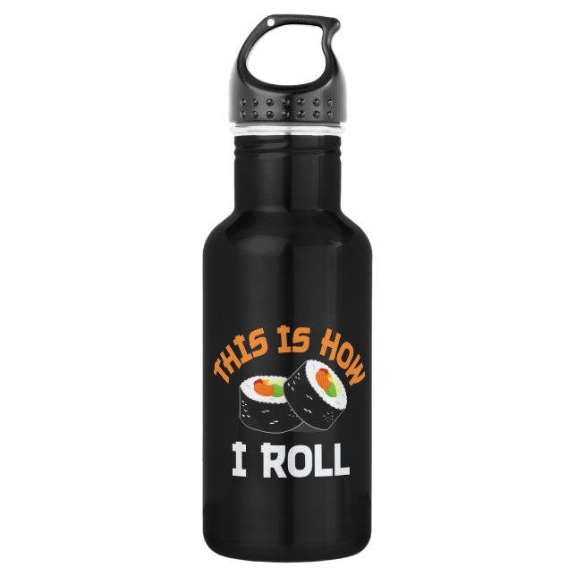 So rolle ich - Funny Sushi Edelstahlflasche (Vorderseite)