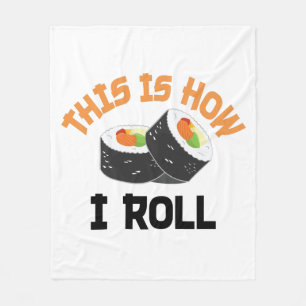 So rolle ich - Funny Sushi Fleecedecke