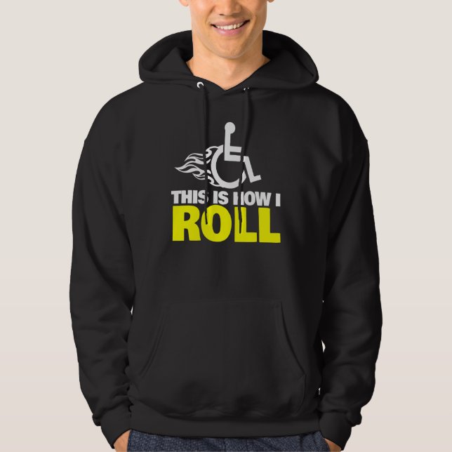 So rolle ich Handicap Rollstuhl Hoodie (Vorderseite)