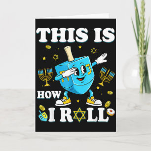 So rolle ich Hanukkah Dreidel Chanukah Jüdisch Karte