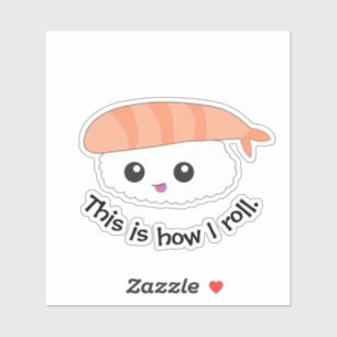 So rolle ich Illustration Sushi Aufkleber