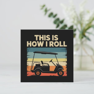 So rolle ich lustigen Golfwagen Golfer Golfen Einladung