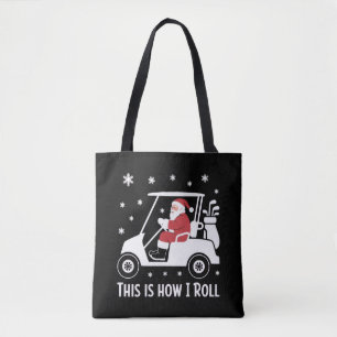 So rolle ich lustiger Weihnachtsmann auf einem Gol