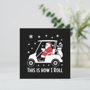 So rolle ich lustiger Weihnachtsmann fährt Golfcar Feiertagskarte