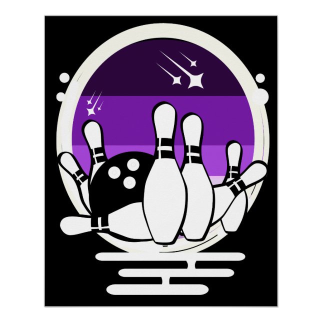 so rolle ich niedlichen Bowling Poster (Vorderseite)