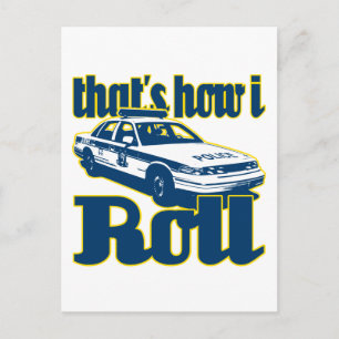 So rolle ich Polizei Postkarte