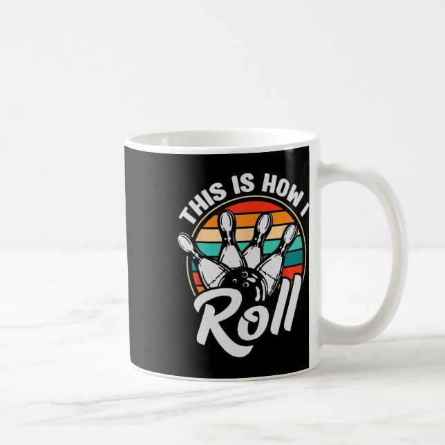 So rolle ich Retro-Bowling 60er 70er Bowler Fu Kaffeetasse (Rechts)