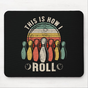 So rolle ich Retro-Bowling-Bowler Lustige Nove Mousepad