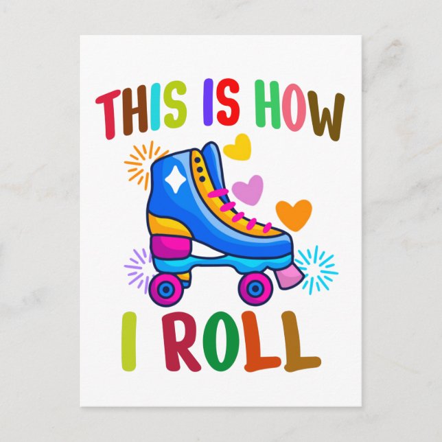 So rolle ich - Roller Skaten Postkarte (Vorderseite)