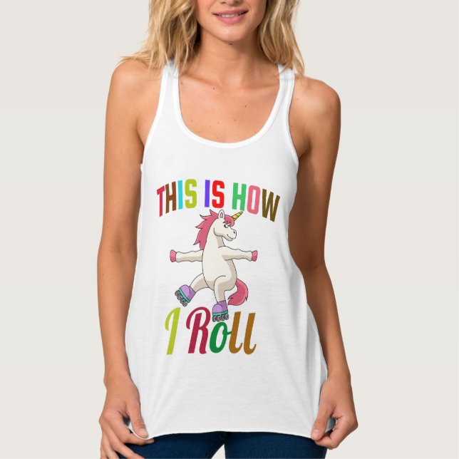 So rolle ich - Roller Skaten Unicorn Tank Top (Vorderseite)