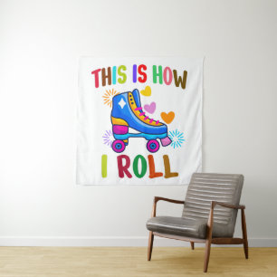 So rolle ich - Roller Skaten Wandteppich