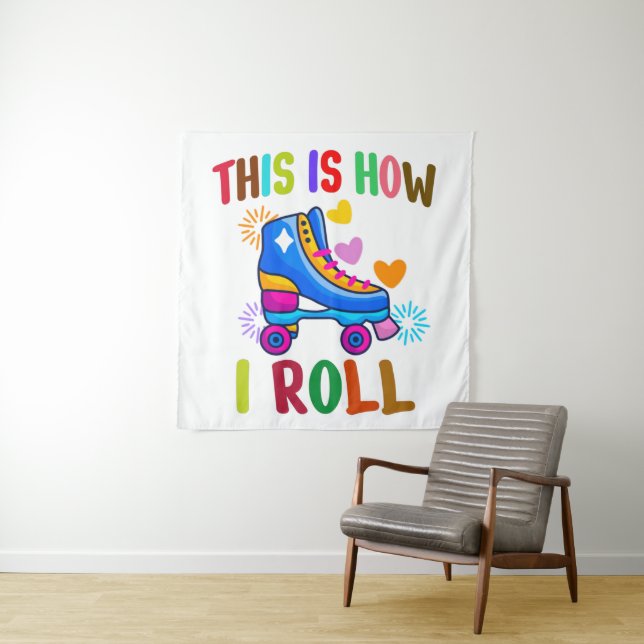 So rolle ich - Roller Skaten Wandteppich (Beispiel)
