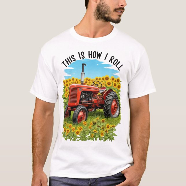 "So rolle ich" Traktor-T - Shirt (Vorderseite)
