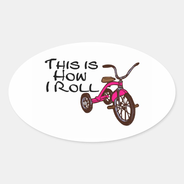 So rolle ich (Tricycle) Ovaler Aufkleber (Vorderseite)