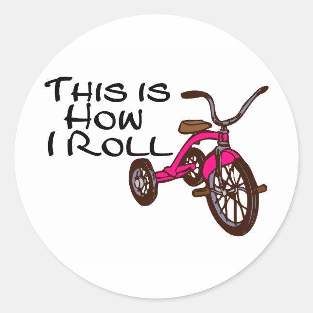 So rolle ich (Tricycle) Runder Aufkleber (Vorderseite)