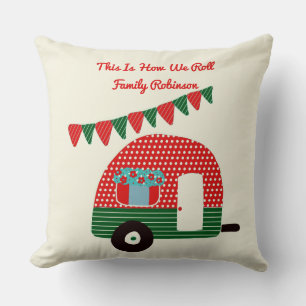 So rollen wir Red Green Campervan Retro Niedlich Kissen