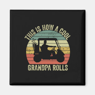 So rollt ein cooler Opa Vintage Golf Dad Magnet