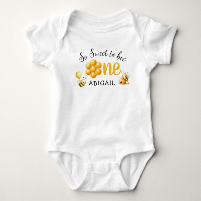 SO SCHWEET, EIN 1. GEBURTSTAG ZU SEIN BABY STRAMPLER (Vorderseite)