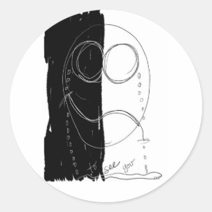 So sehen Sie sich an Runder Aufkleber