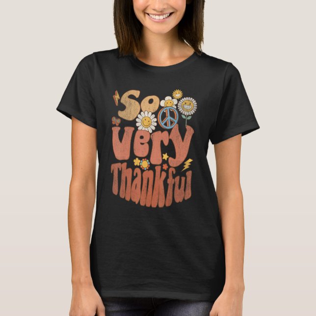 So sehr dankbar Thanksgiving Retro Religiöser Glau T-Shirt (Vorderseite)