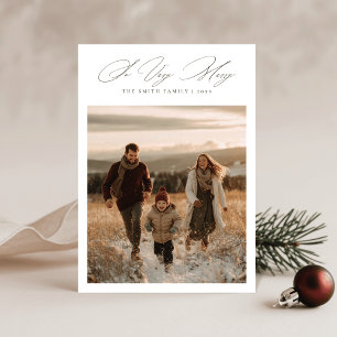 So sehr erfreulich elegantes Script Snowy Family F Feiertagskarte