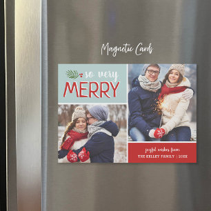 So sehr froh 2 Foto Collage Ferienkarte Magnetkarte