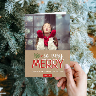 So sehr froh 2 Foto geklappt Feiertagskarte