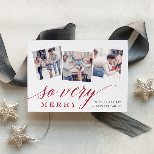 So sehr froh Holiday Foto Collage Card Feiertagskarte