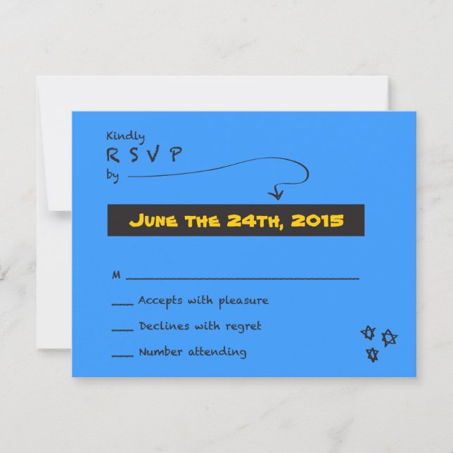 SO SEHR LÄSSIGE Bar Bat Mitzvah Reply Card RSVP Karte (Vorderseite)