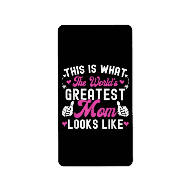 So sieht die größte Mama der Welt aus wie Mothe Adressaufkleber (Vorne)