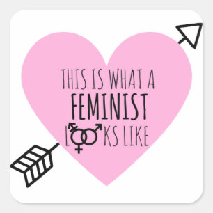 So sieht ein Feminist aus Quadratischer Aufkleber