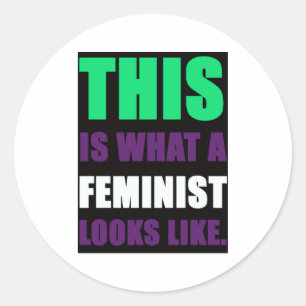 So sieht ein Feminist aus Runder Aufkleber