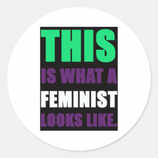 So sieht ein Feminist aus Runder Aufkleber