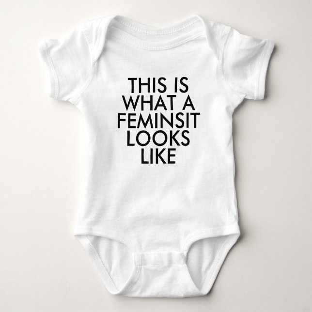 So sieht ein Feminist aus wie Slogan Bodysuit Baby Strampler (Vorderseite)